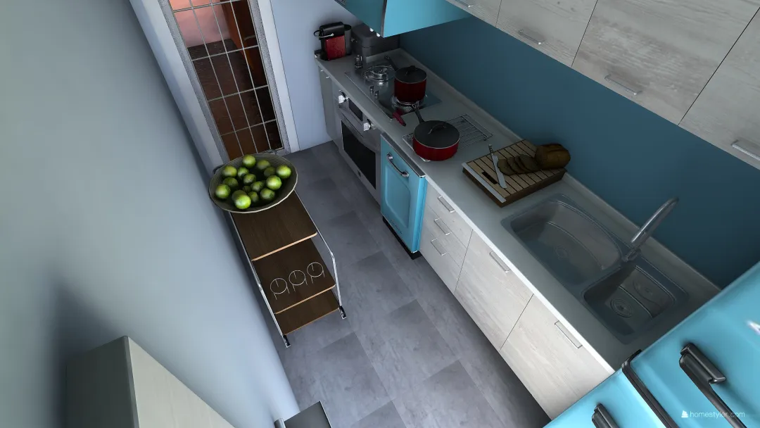 квартира 63м2 кухня 3d design renderings