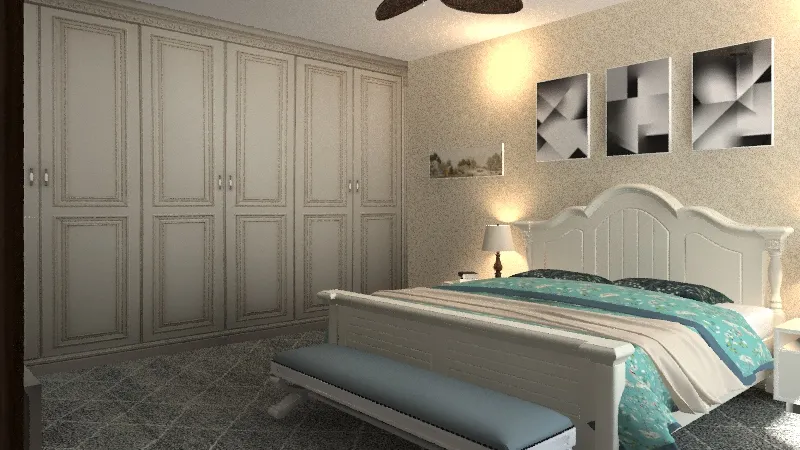 modern minimalist country bedroom 3d design renderings