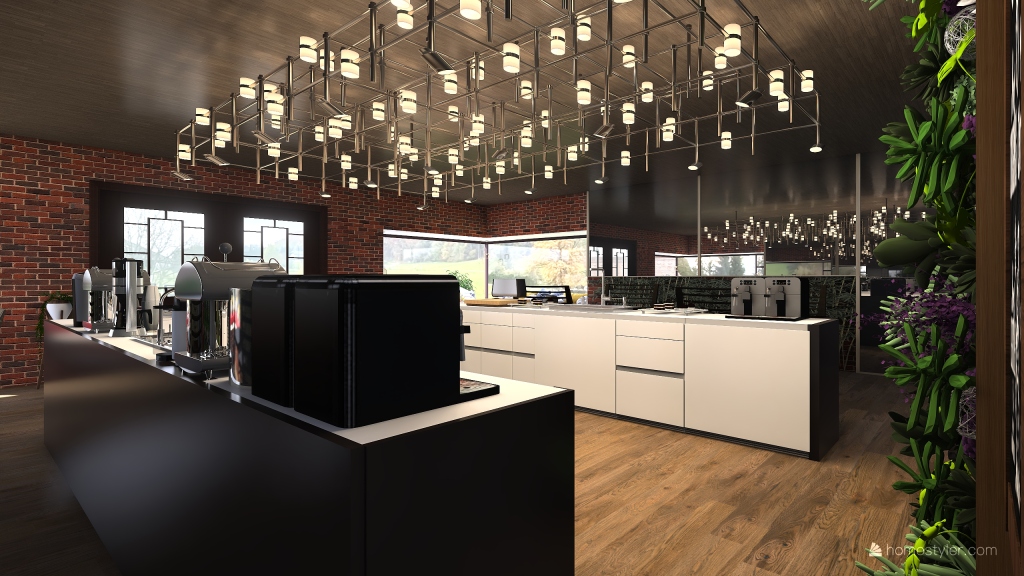 Coffee Shop 3d design renderings