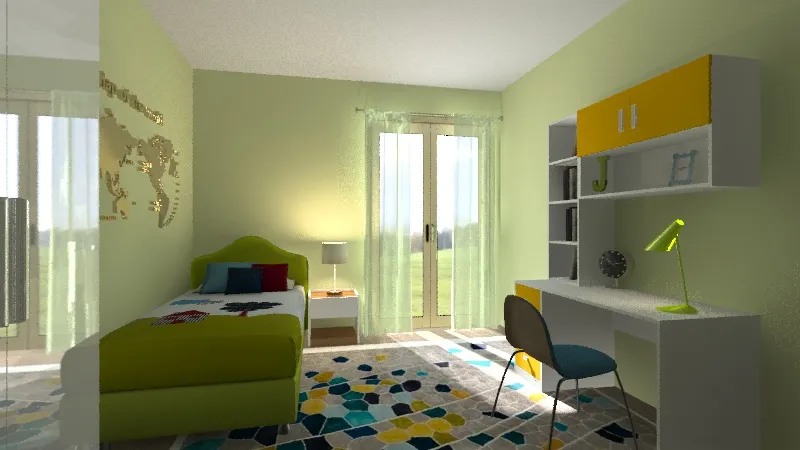 Home V kids bedroom 3d design renderings
