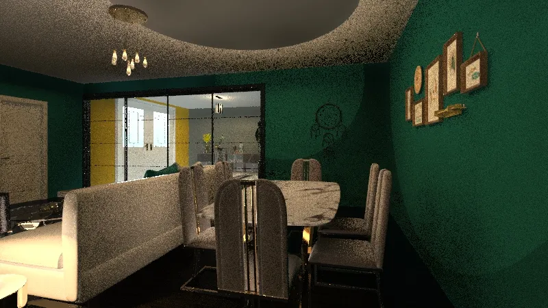 Living and kitchenRoom 3d design renderings