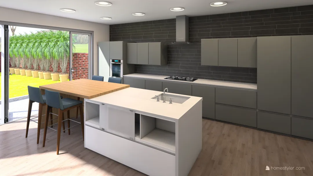 Kitchen McMullan 2020 island end seating 3d design renderings