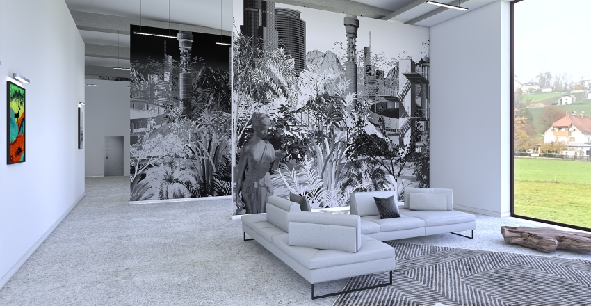 Ex fabbricato industriale Interior Design Render