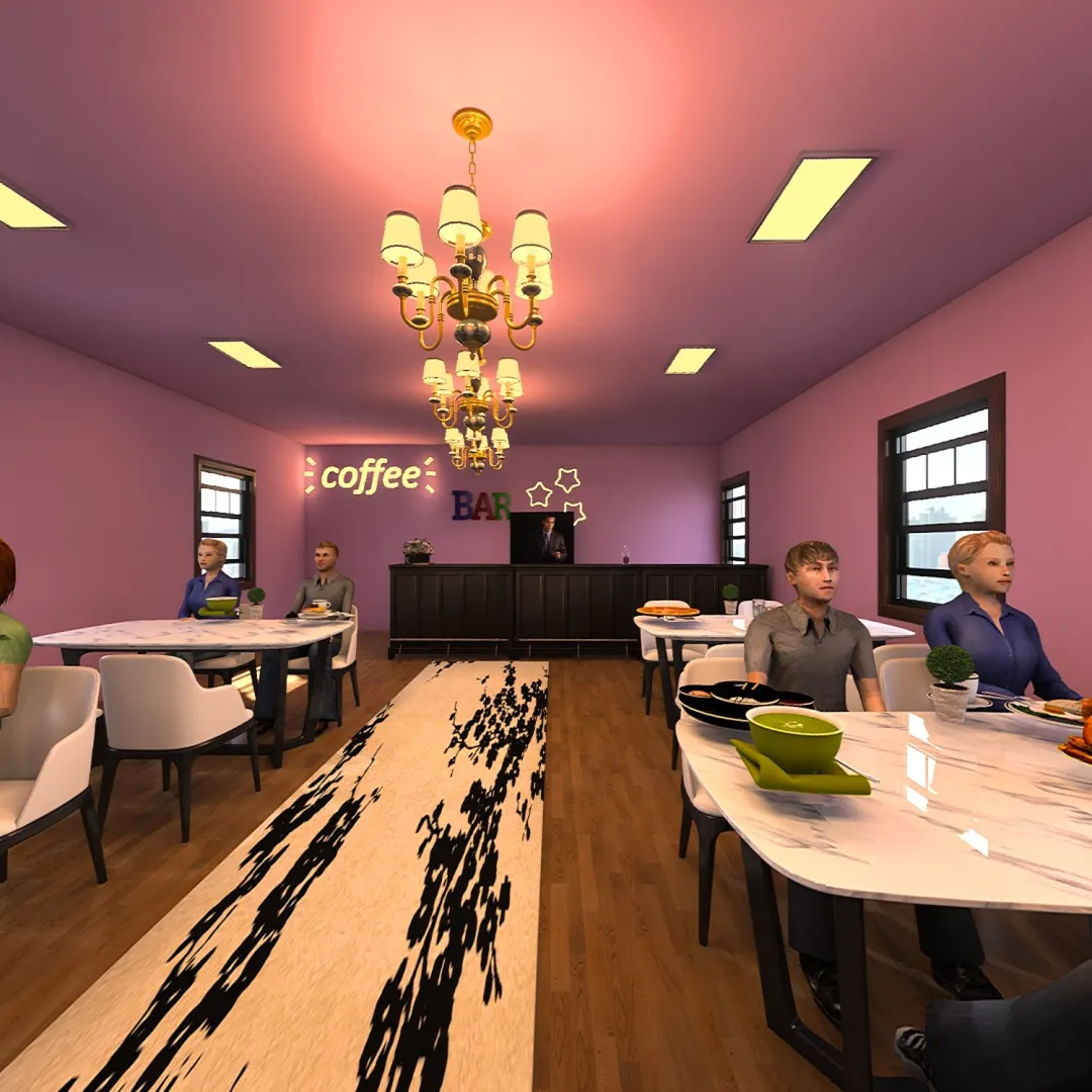 Lavender Bar 3d design renderings