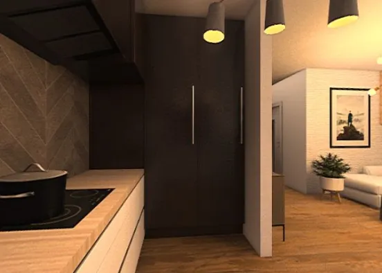 Mieszkanie - przesunięta łazienka bez przejścia Design Rendering
