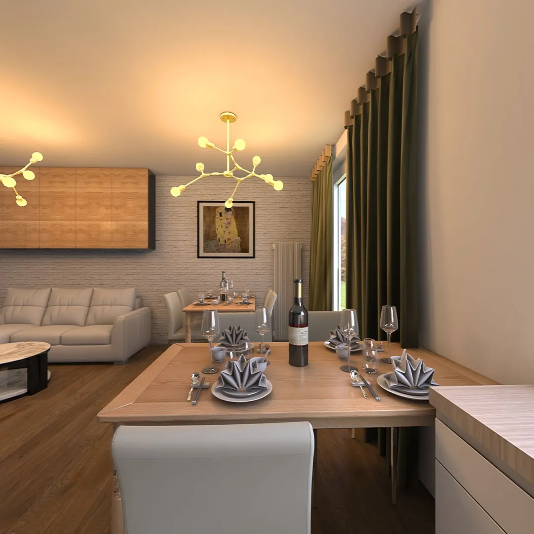 Mieszkanie - przesunięta łazienka 3d design renderings