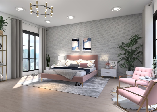 Chic Stylish Bedroom Design Rendering