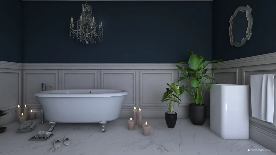 small part of bathroom 3d design renderings