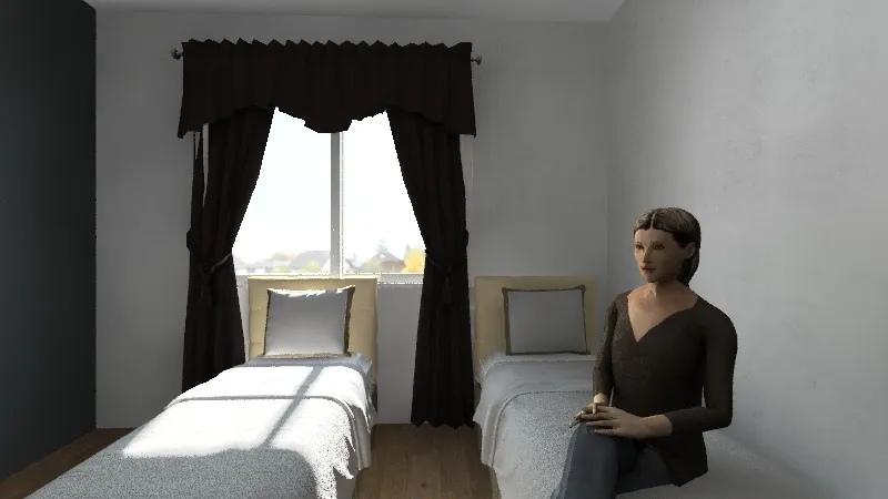 sara and hind bed room 3d design renderings