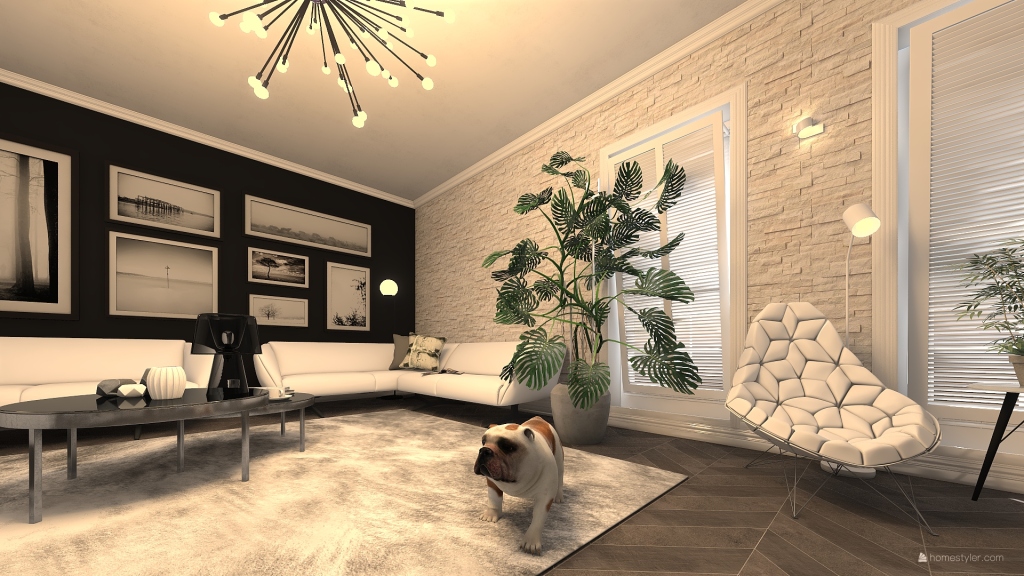 #Residential Black & White 3d design renderings