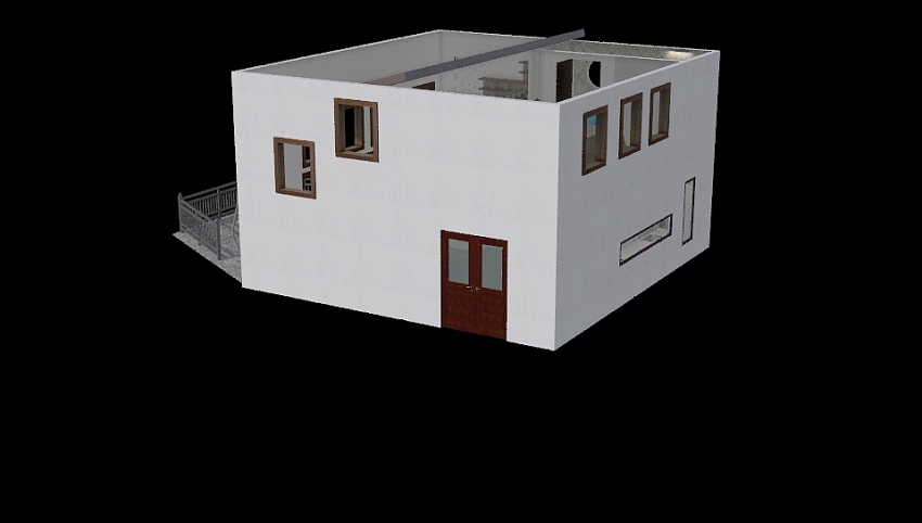 Mezanin modern house 3d design picture 95.78