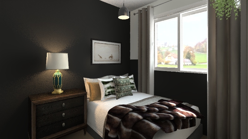 gray bedroom 3d design renderings