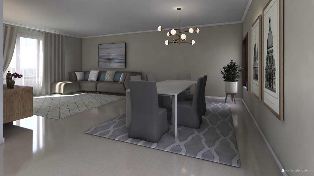 Casa conceito aberto com 2 quartos 3d design renderings