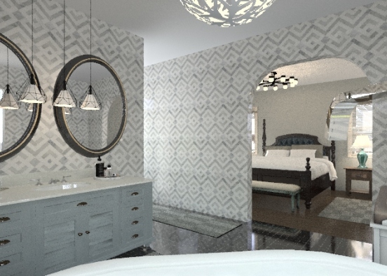 Master Bedroom and Bath Design Rendering