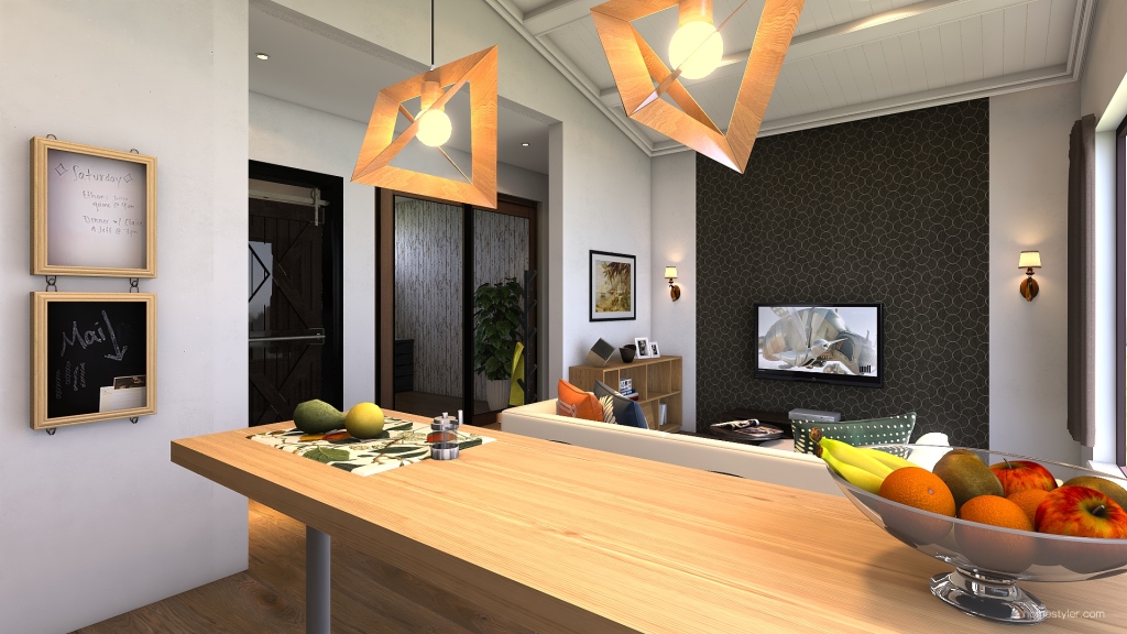 Kitchen & Dining 3d design renderings
