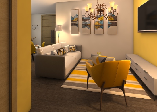 Yellow apartment Design Rendering