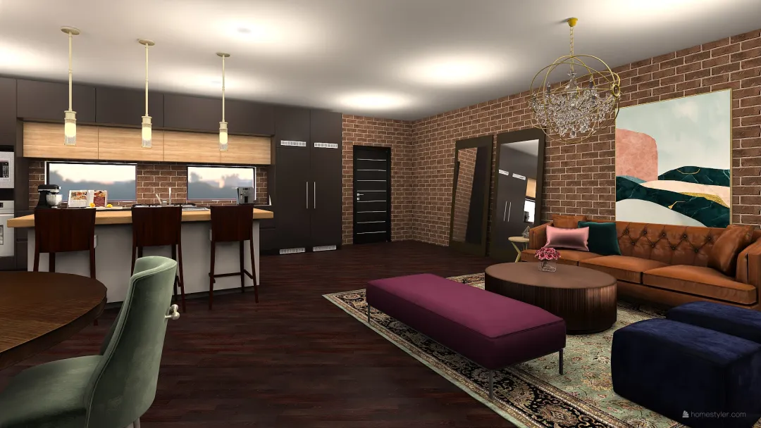 New York Loft 3d design renderings