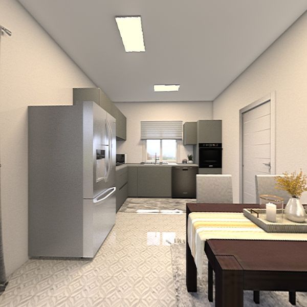 Kitchen and Dining room 3d design renderings