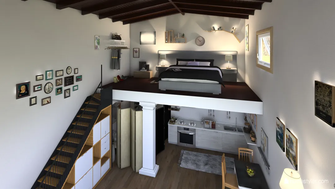 One room- house 3d design renderings