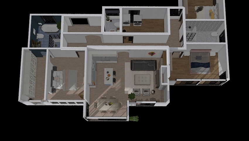 3 bedroom house  3d design picture 156.88