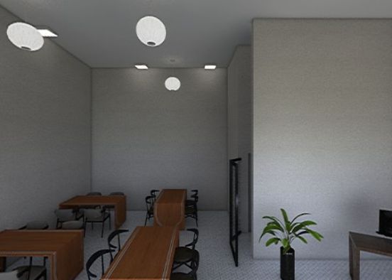 Lobby and Cafe Design Rendering
