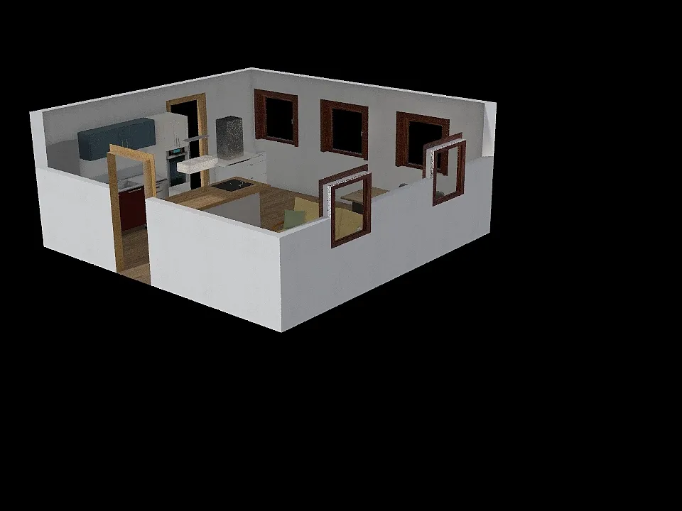 Petra-nova kuhinja 3d design renderings