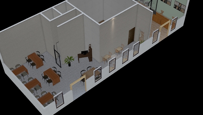 Lobby and Cafe 3d design picture 138.08