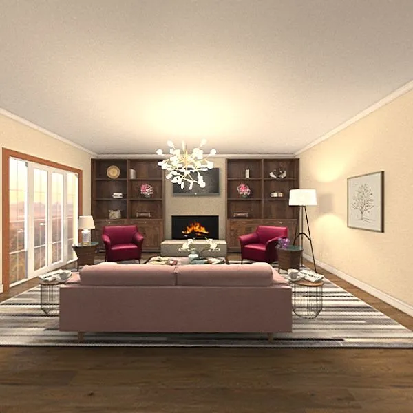 Jill's Living Room 3d design renderings
