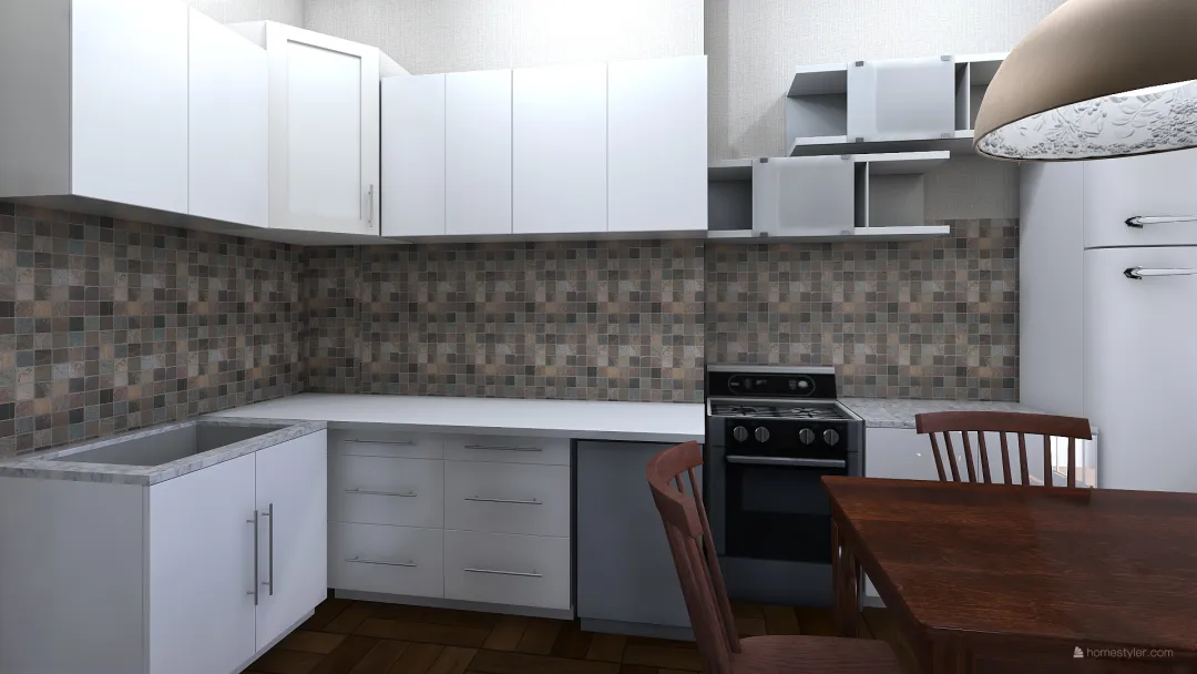 Квартира целиком с кухней по дргуому 3d design renderings