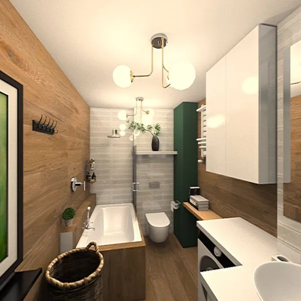 WC schowany kaloryfer półka 3d design renderings
