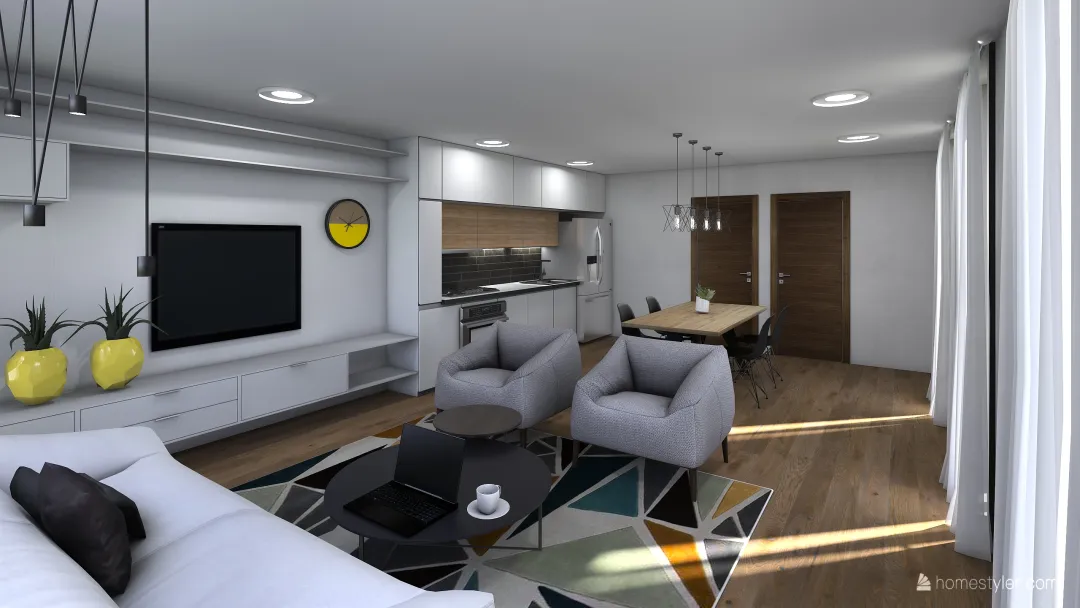 Área de día. Duplex renta 3d design renderings