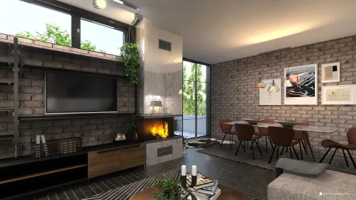 living space, industrial inspired