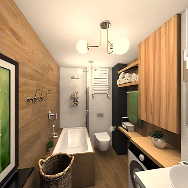 WC cala drewniana black 3d design renderings
