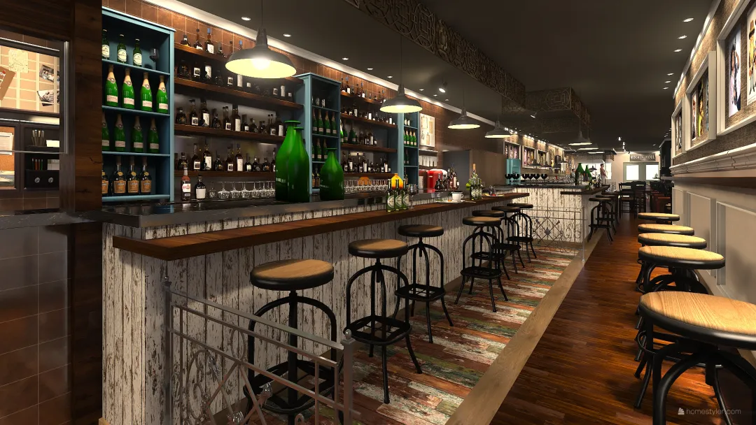 M' Rock Bar 3d design renderings