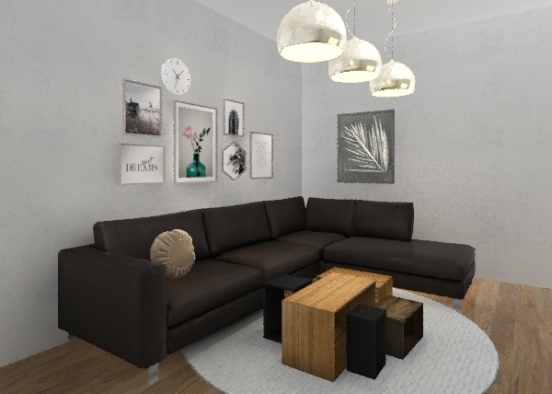 black sofa Design Rendering