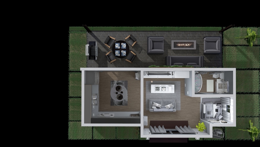 Tiny Gray house 3d design picture 49.58