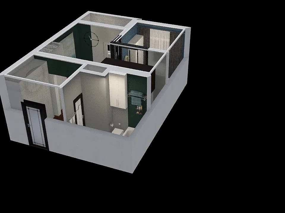 My home перегородка в стену 3d design renderings