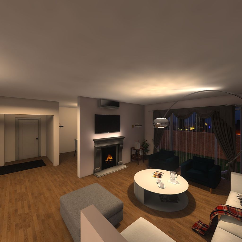 Living Room-Dining Room 3d design renderings