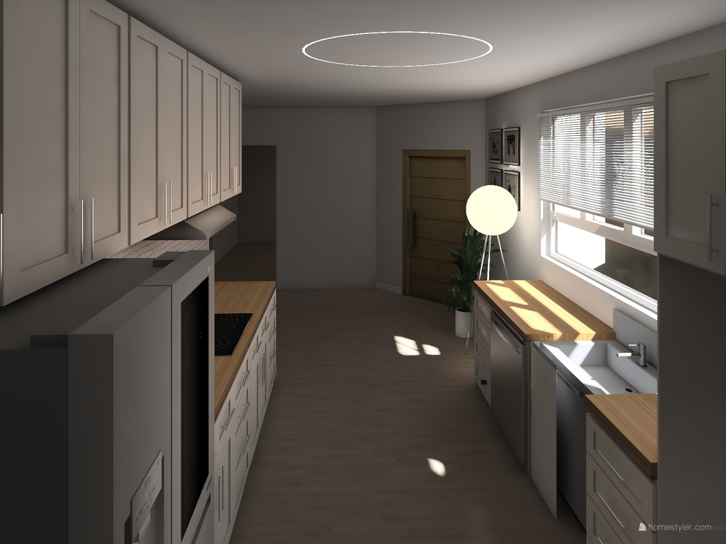 Living Room Kitchen 3d design renderings