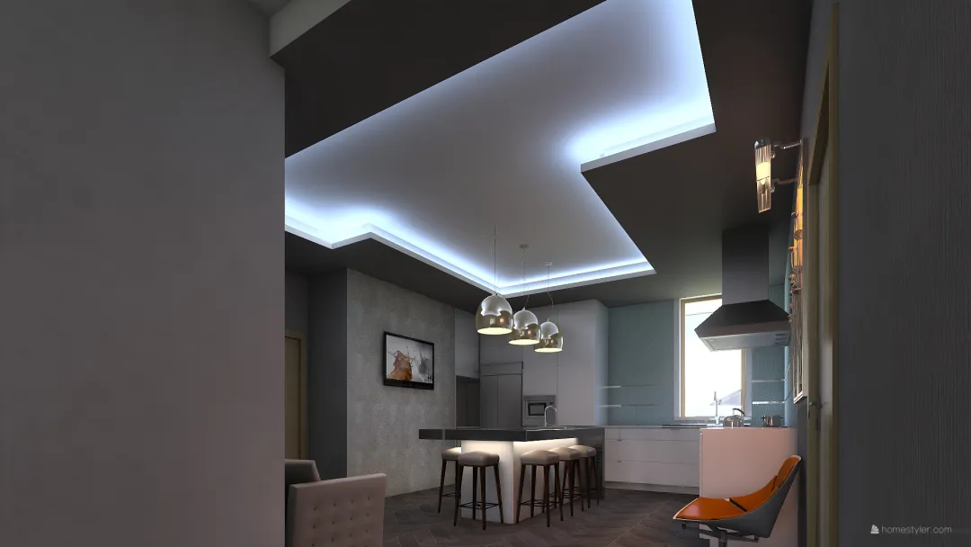 Kitchen march 7-ceiling inverted 3d design renderings
