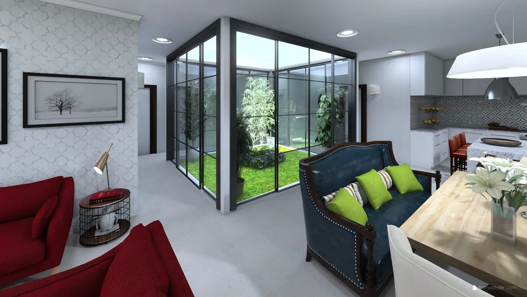 Patio interior 3d design renderings