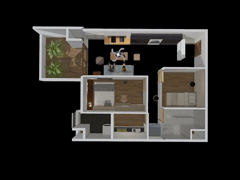 W&J Home(兩房型) 3d design renderings