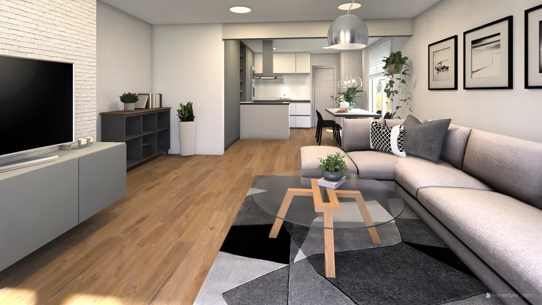 Kuchyň, propojení s OP 3d design renderings