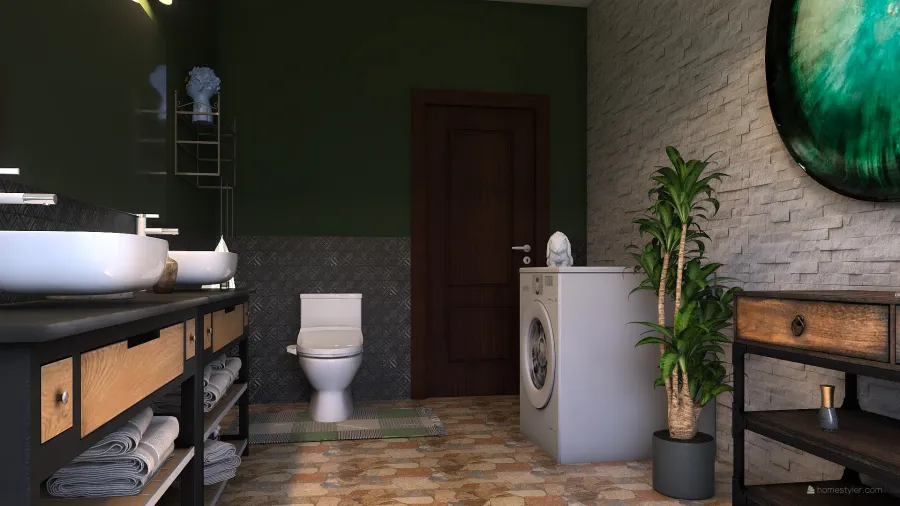 Salle de bain principale 3d design renderings