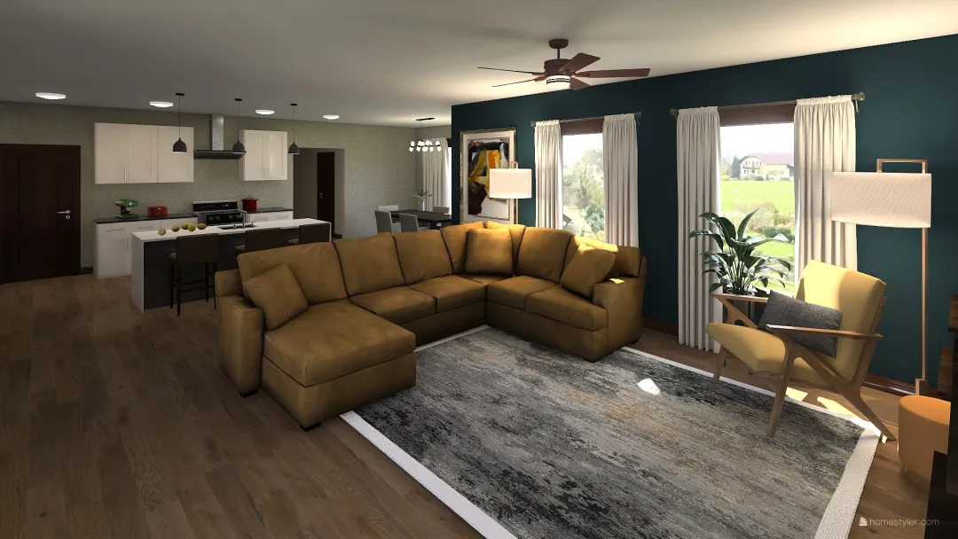 Louise Ranch Home 3d design renderings