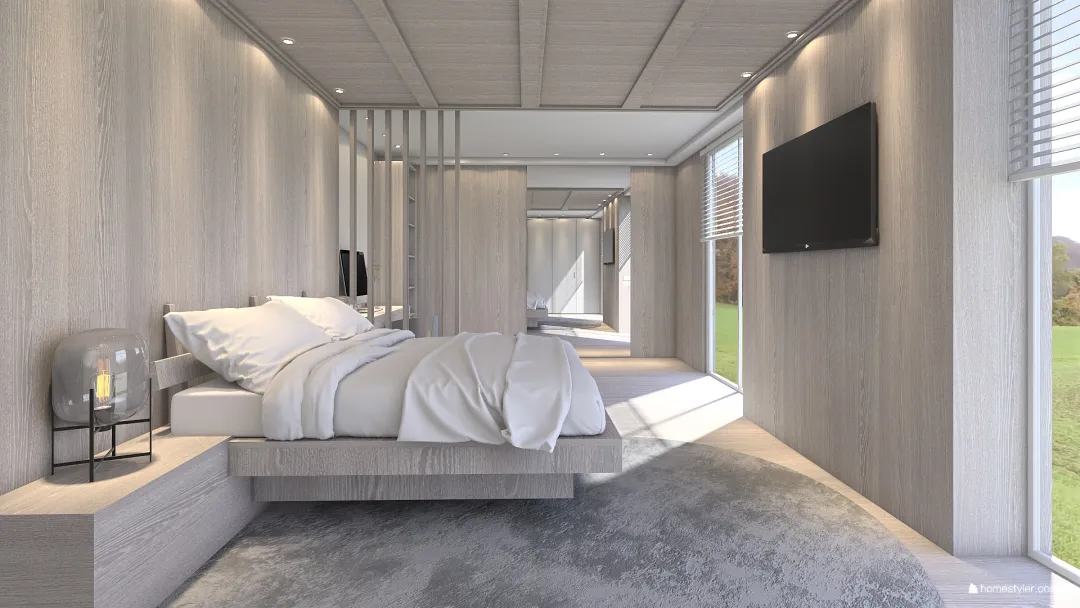 Modern minimalist Bedroom | Kkajaia design 3d design renderings