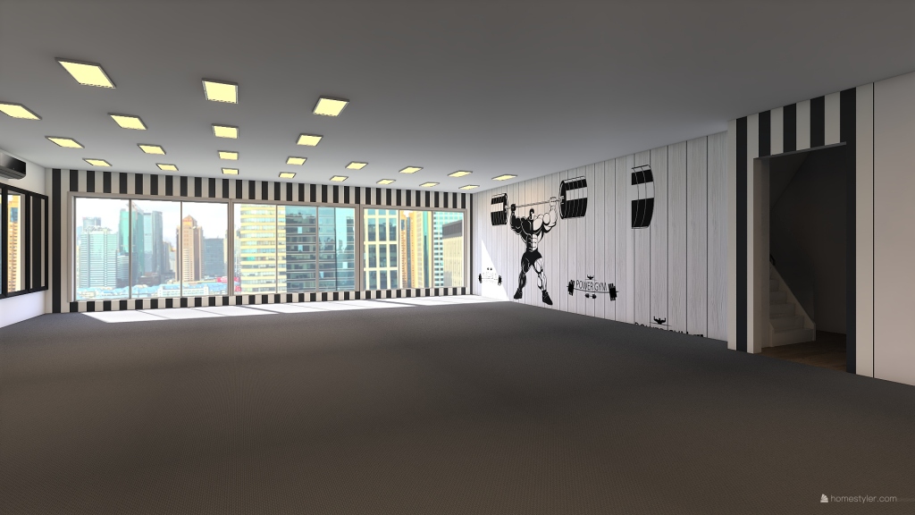 gym 2nd floor 3d design renderings