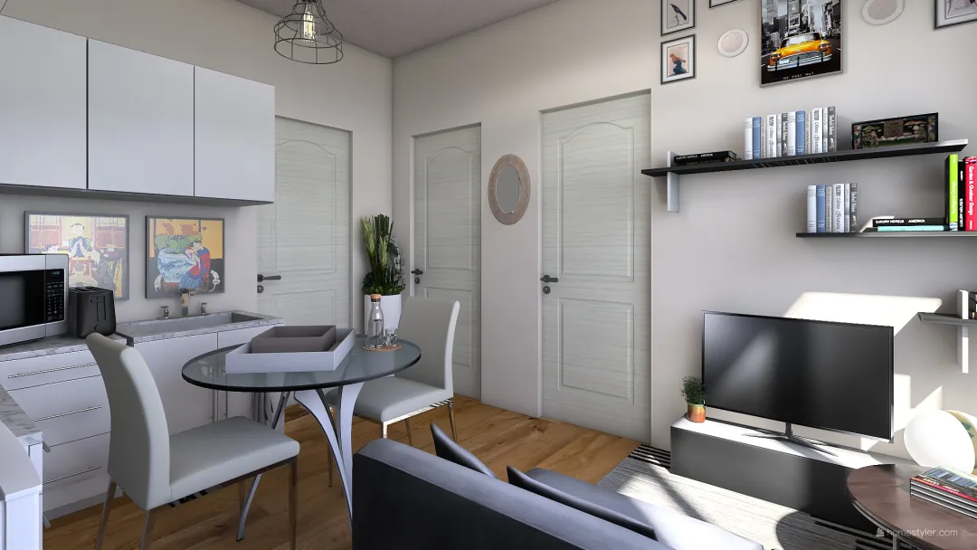 Appartement 40 pour 2 personnes 3d design renderings