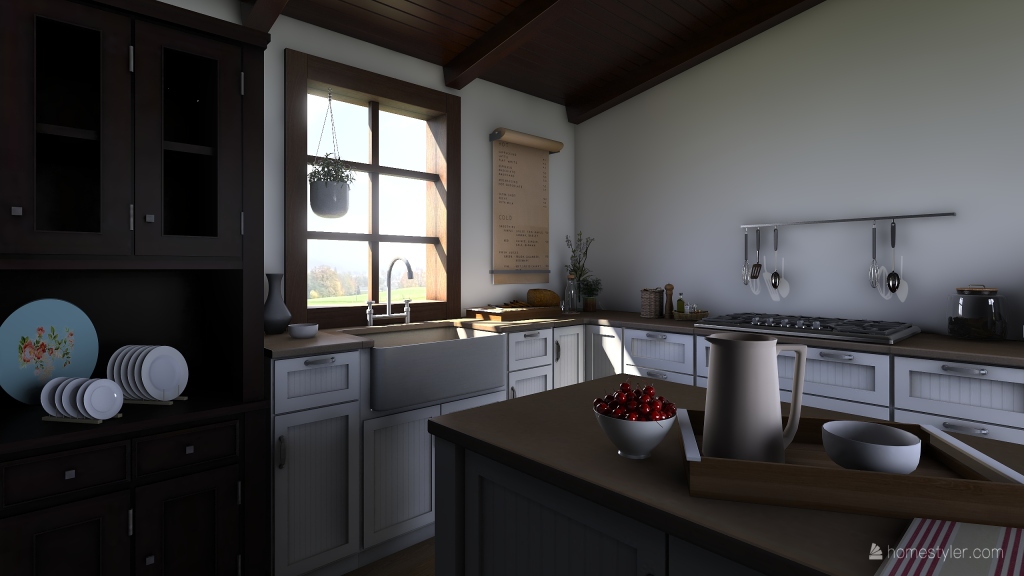 Country Kitchen 3d design renderings