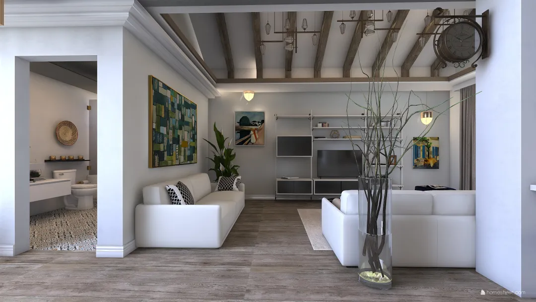 #HSDA 2020 Studio Duplex Apartment -  LA style 3d design renderings